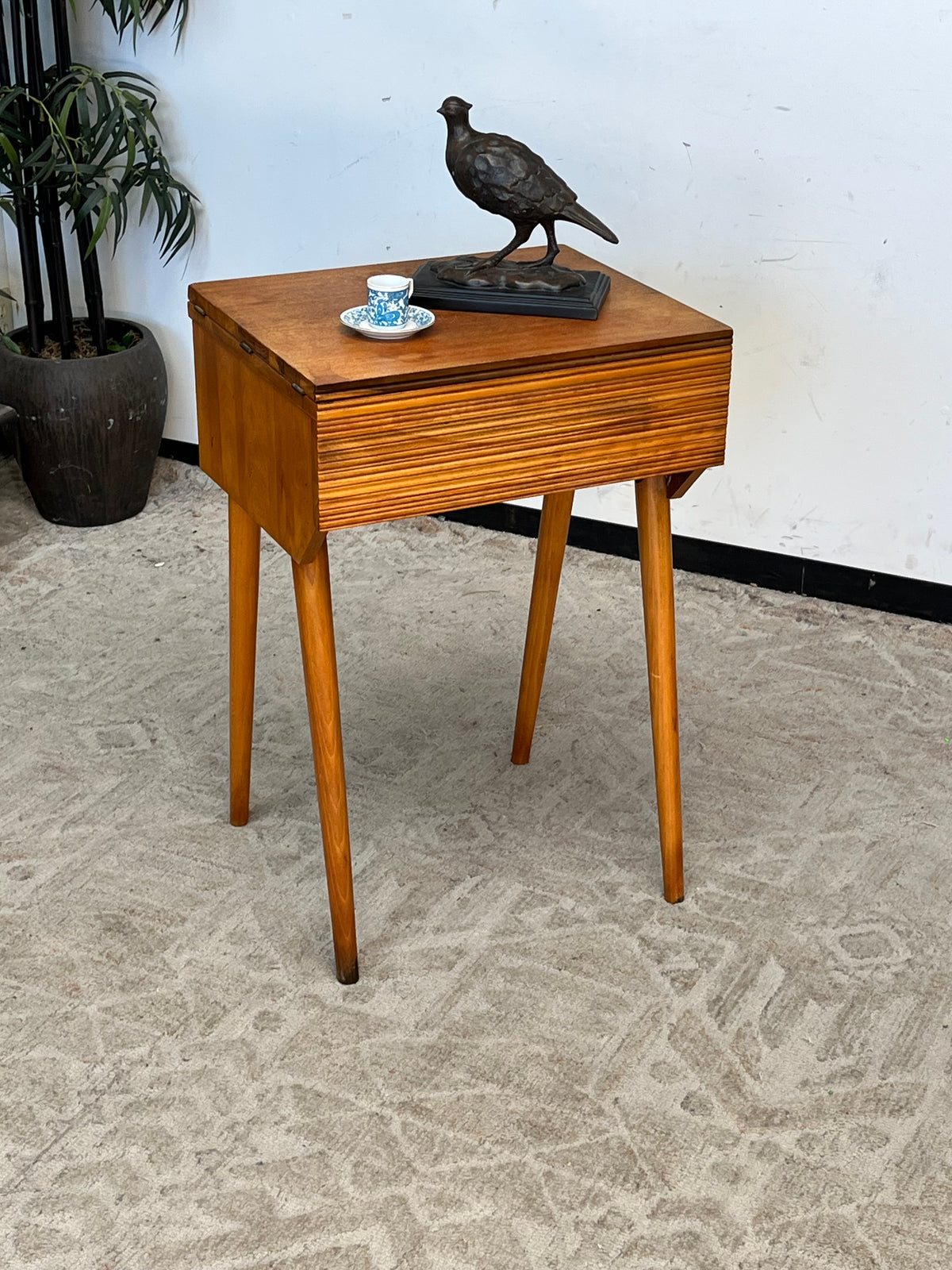 Converted Mid-Century Side Table