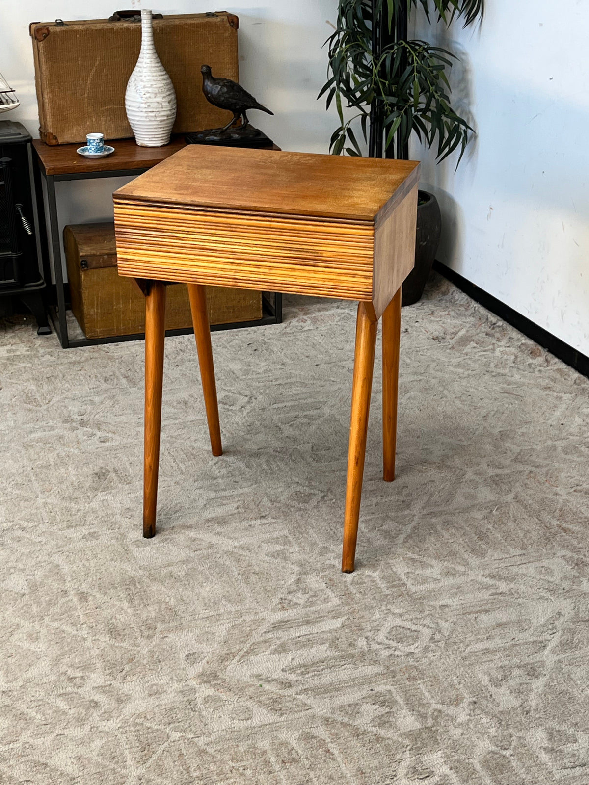 Converted Mid-Century Side Table