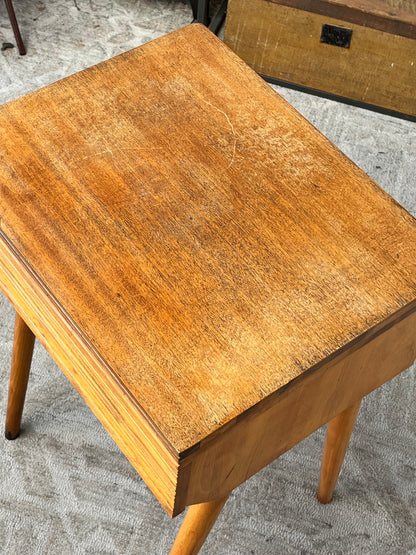 Converted Mid-Century Side Table