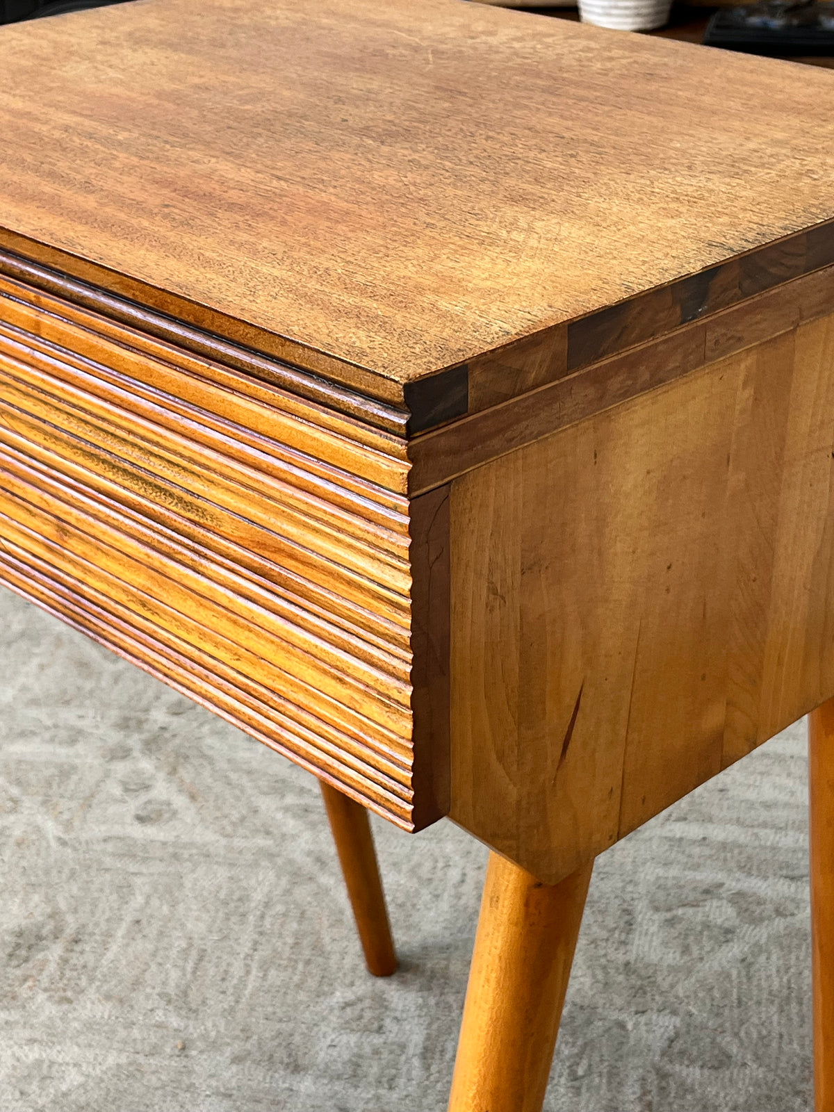 Converted Mid-Century Side Table