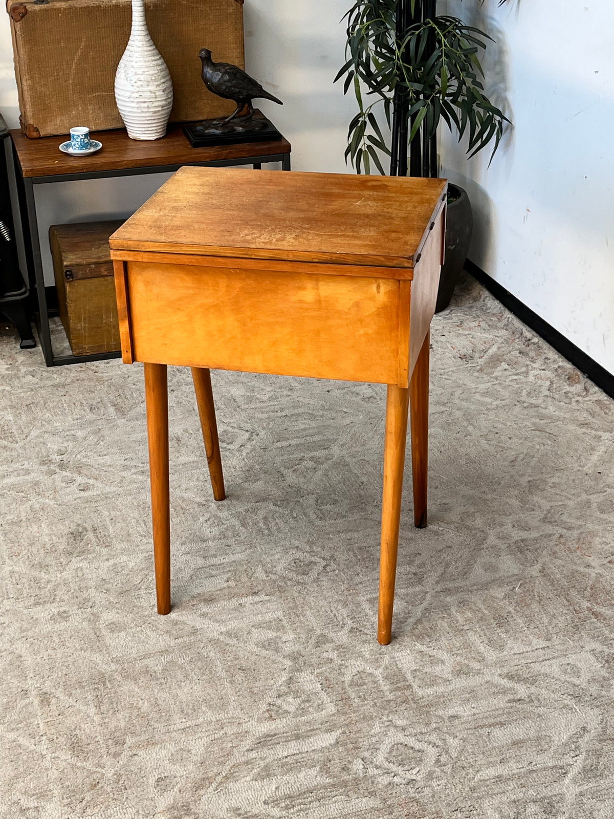 Converted Mid-Century Side Table