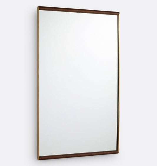 Bronze and Walnut Wall Mirror