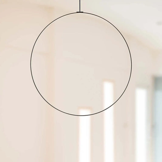 Kuzco Lighting Cirque 72" Tall LED Brushed Nickel Abstract Ring Chandelier